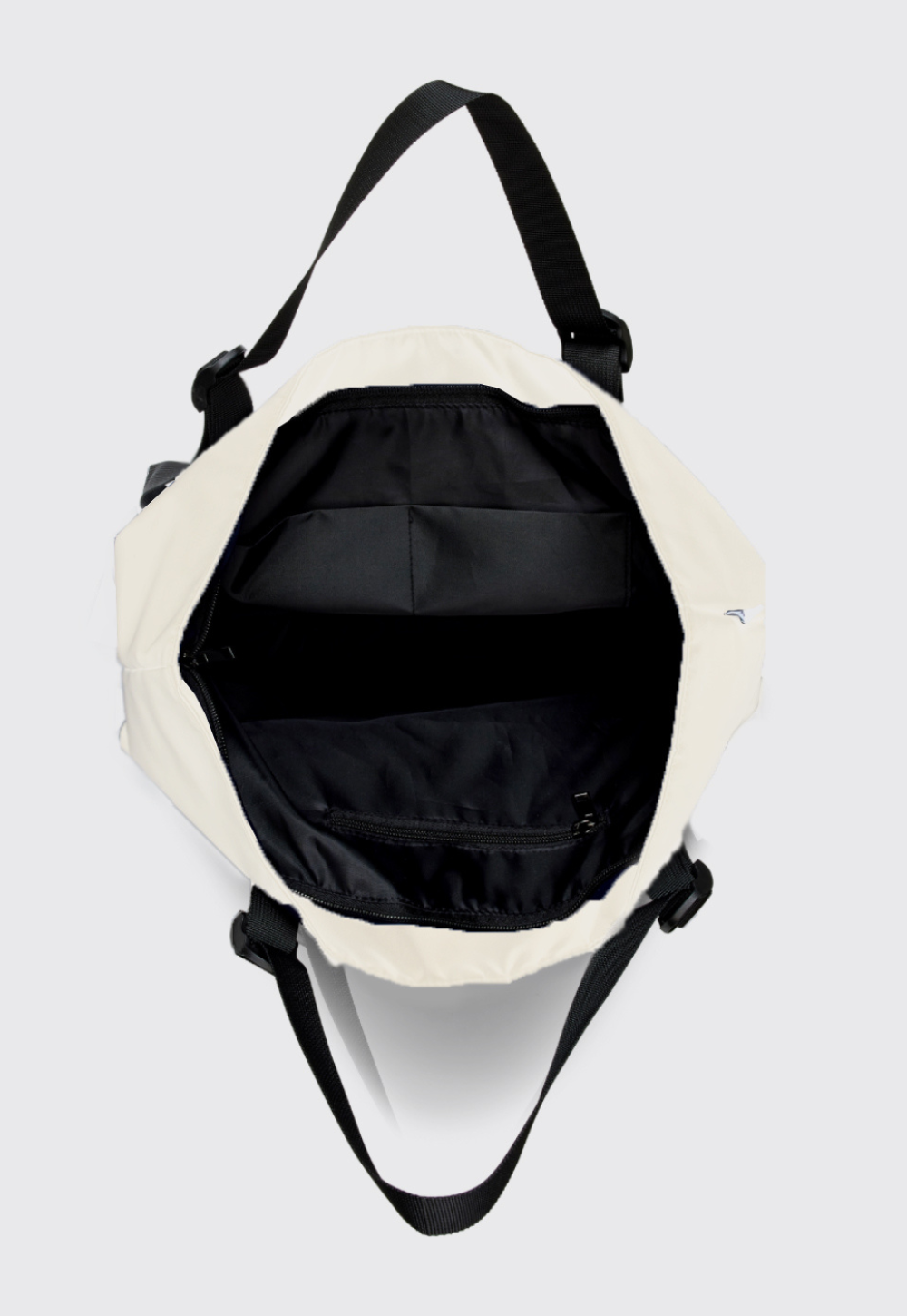 Regular tote - off-white + navy logo patch
